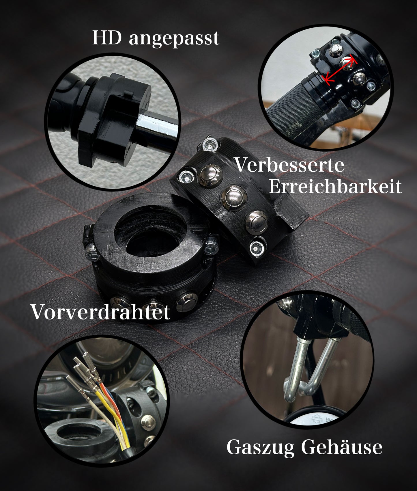 Lenkerschalter 59 Style für Harley Davidson 82-12 Aluminium Lenkerarmaturen